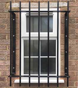 Bar Grille in West London fixed window bars for security.