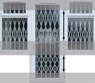 Collapsible gate retractable grille fitted for London window.